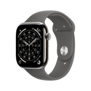 Apple Watch S11 Cellular 42mm Natural Titanium Case with Stone Grey Sport Band - M/L