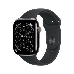 Apple Watch S11 Cellular 42mm Slate Titanium Case with Black Sport Band - S/M