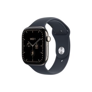 Apple Watch S12 Cellular 42mm Natural Titanium Case with Navy Blue Sport Band - M/L