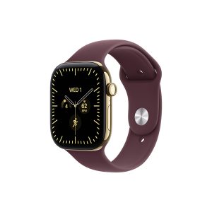Apple Watch S12 Cellular 42mm Radiant Gold Titanium Case with Burgundy Sport Band - S/M