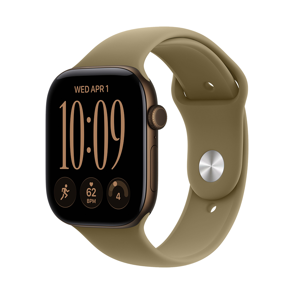 Apple Watch S12 GPS 46mm Dark Bronze Aluminium Case with Olive Sport Band - S/M