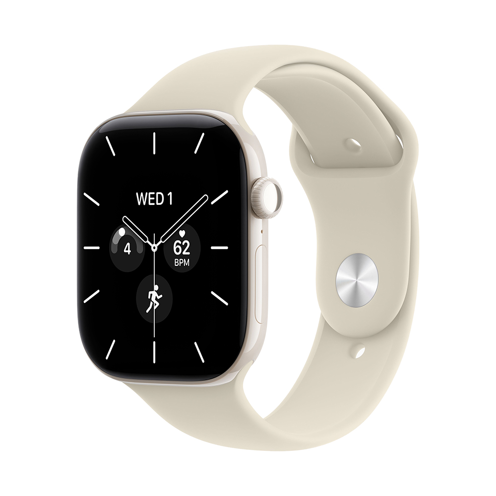 Apple Watch S12 Cellular 46mm Pearl White Ceramic Case with Sand Sport Band - M/L