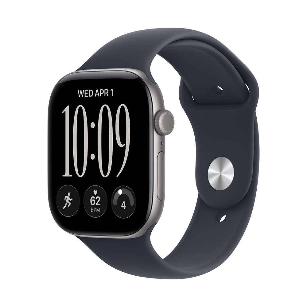 Apple Watch S12 Cellular 46mm Space Grey Aluminium Case with Navy Blue Sport Band - S/M