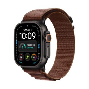 Apple Watch Ultra 4 Cellular 49mm Black Titanium Case with Burgundy Alpine Loop - M