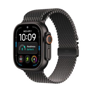 Apple Watch Ultra 4 Cellular 49mm Black Titanium Case with Black Titanium Milanese Loop - S