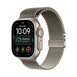 Apple Watch Ultra 4 Cellular 49mm Natural Titanium Case with Natural Titanium Milanese Loop - M