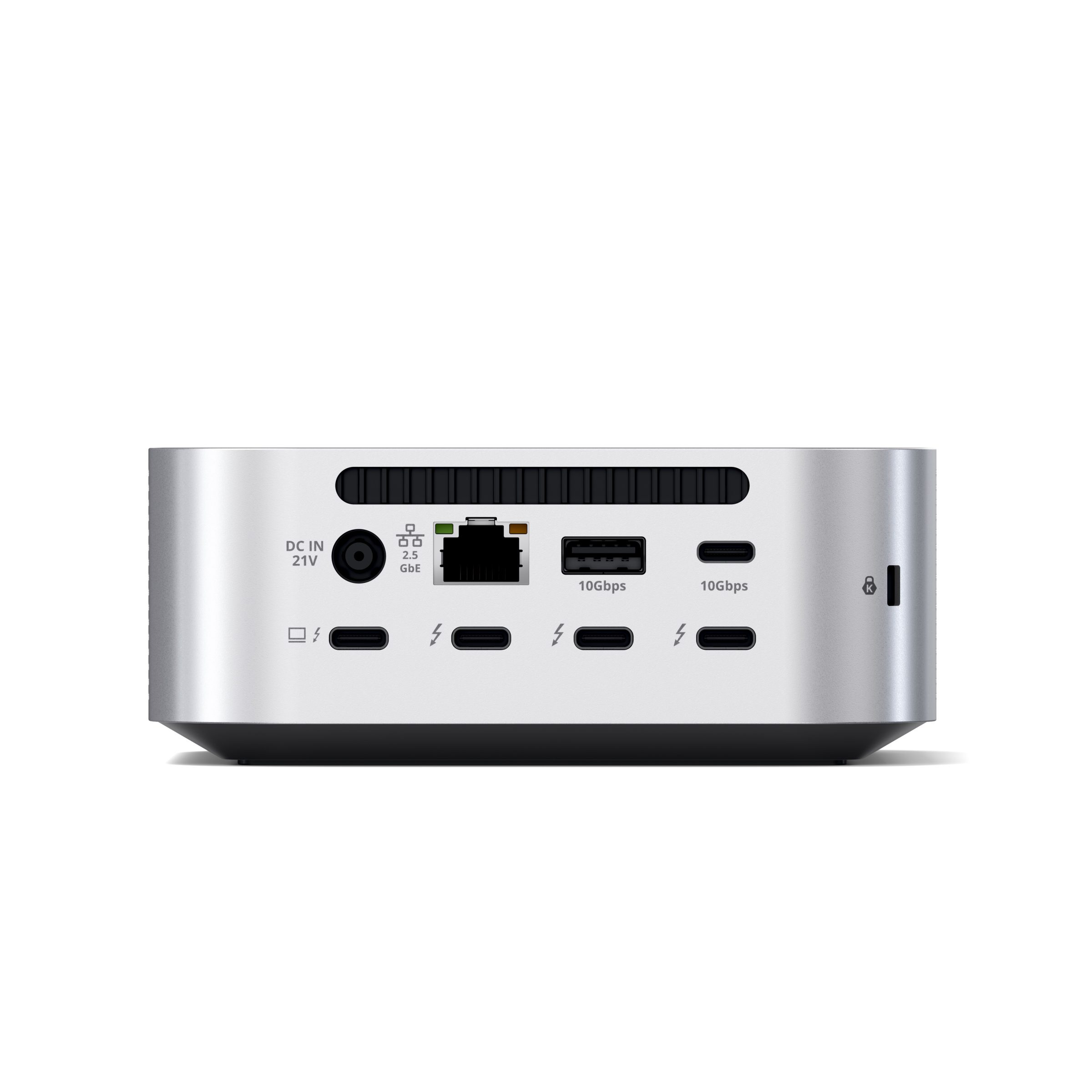 Satechi Thunderbolt 5 CubeDock with SSD Enclosure (3xTBT 5 Downstream Ports, TBT 5 Host Port 140W,2x USB-C 3.2, 2x USB-A 3.2, 2.5 Gigabit Ethernet,SD & microSD Reader,M.2 NVMe SSD Enclosure,Active Cooling) - EU - Silver - Slika 3